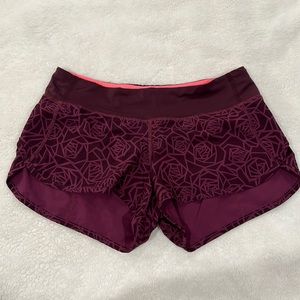 Burgundy lululemon shorts size 6